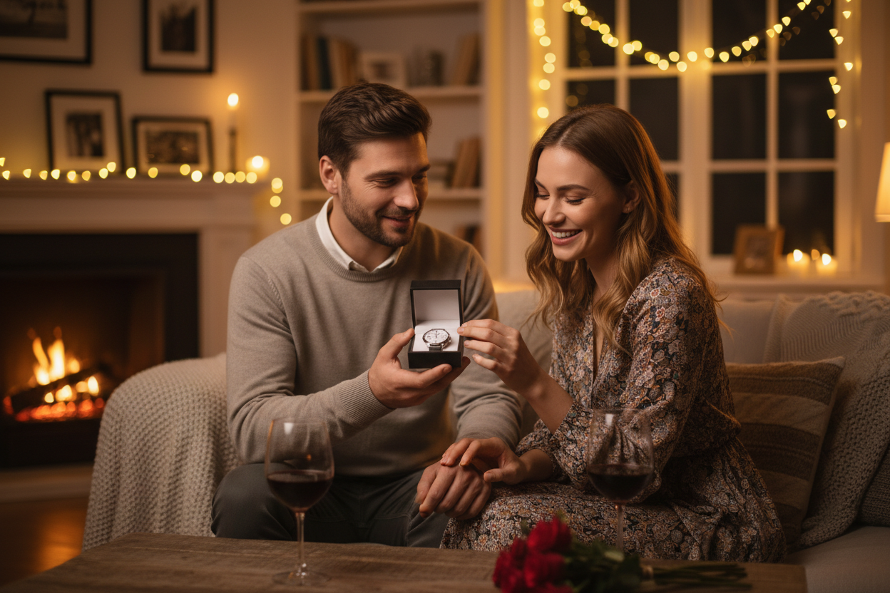 Quelle montre offrir à sa copine, un homme offre une montre à sa copine, 