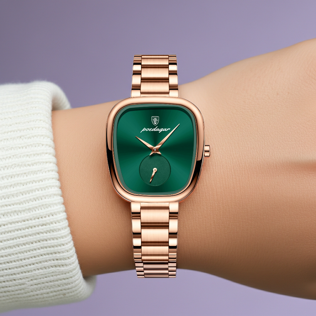 Montre Femme Or Rose Design Original en Acier Inoxydable - STELLA