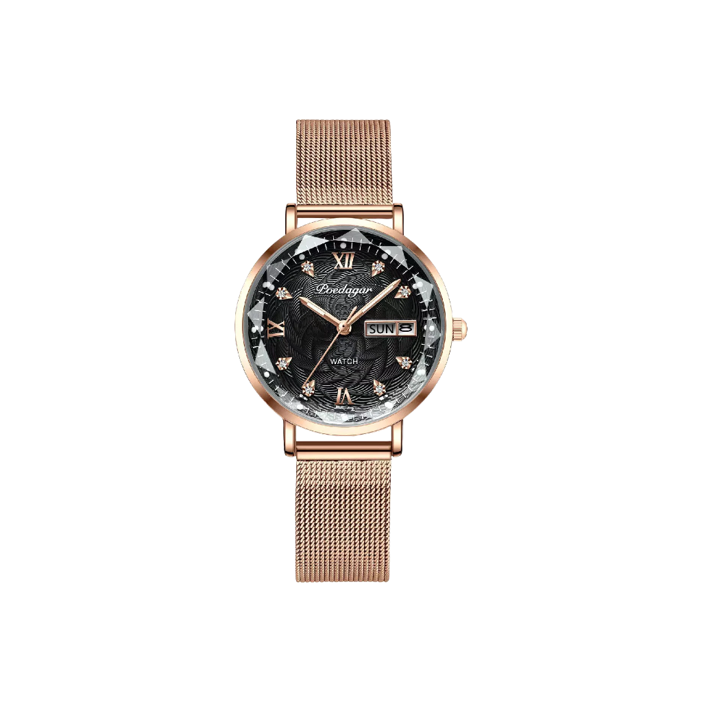 GRACE Or Rose | Montre Femme Bracelet Milanais Acier inoxydable