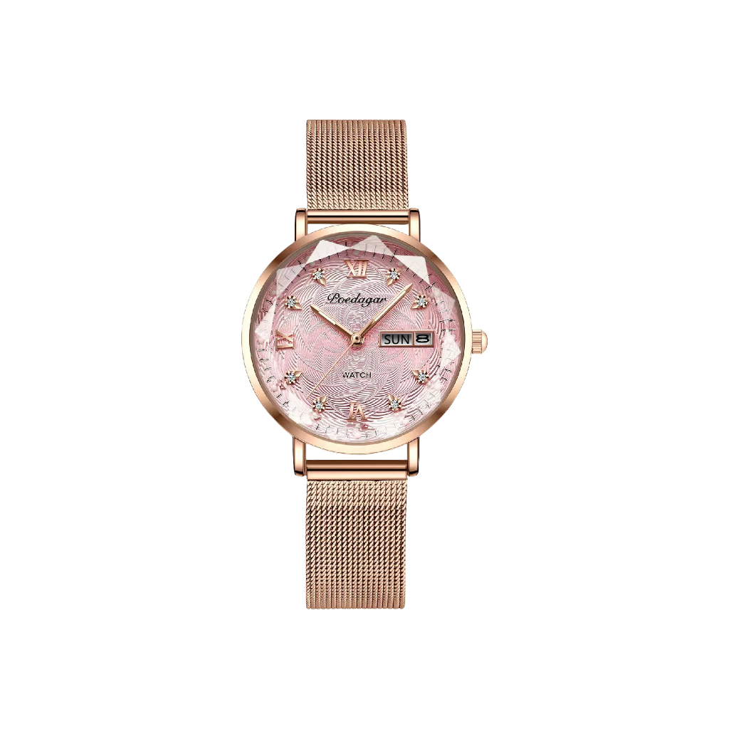 GRACE Or Rose | Montre Femme Bracelet Milanais Acier inoxydable