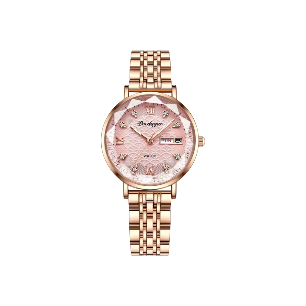 LUNA Or Rose | Montre Femme Élégante Acier Inoxydable