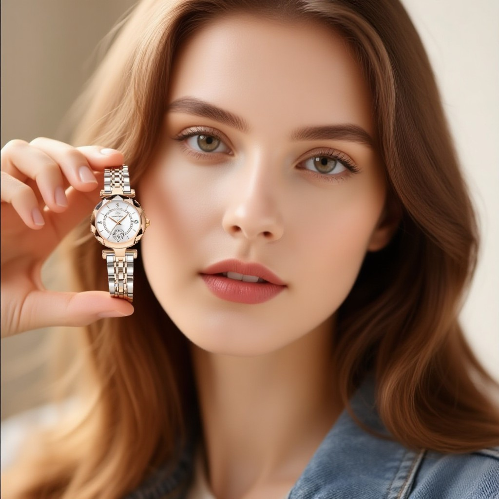 Montre Femme Bicolore AURORA — Acier Argent & Or Rose 316L
