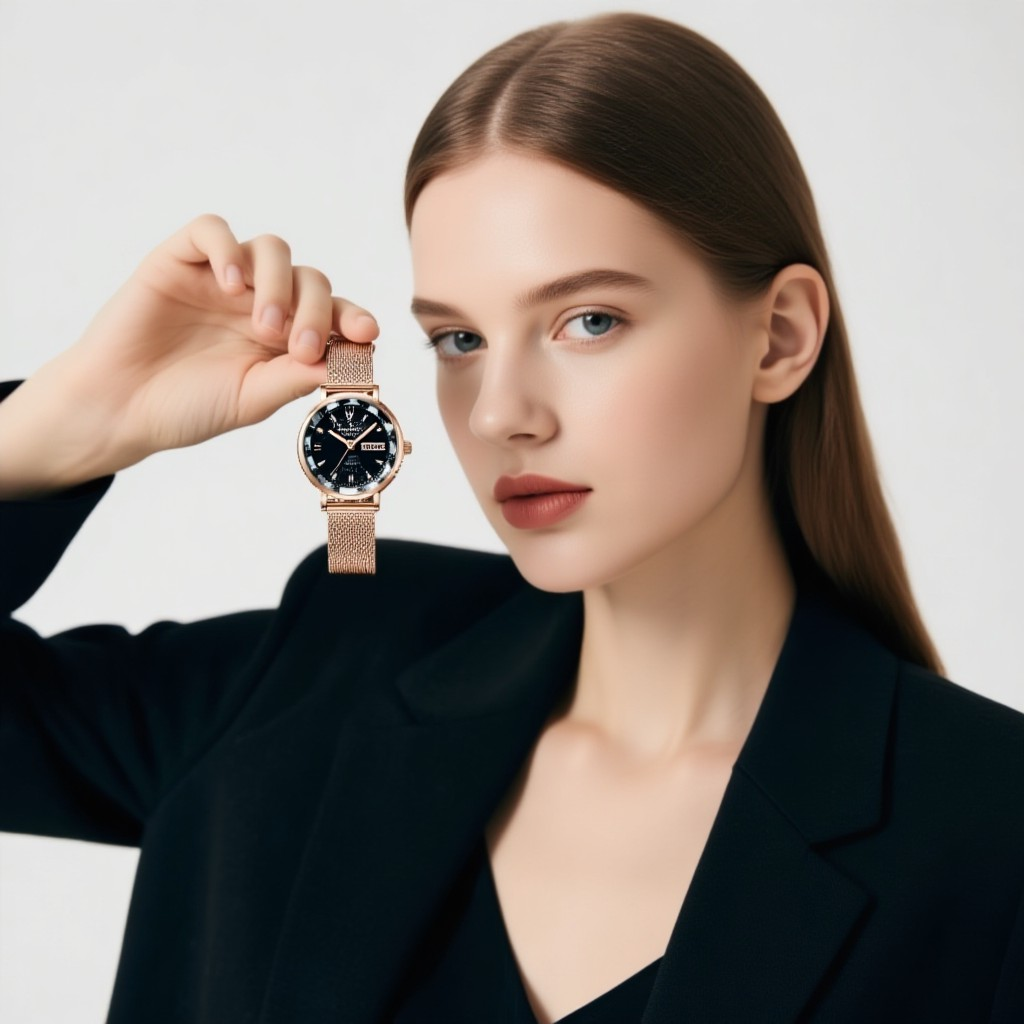 GRACE Or Rose | Montre Femme Bracelet Milanais Acier inoxydable