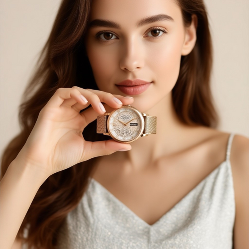GRACE Or Rose | Montre Femme Bracelet Milanais Acier inoxydable